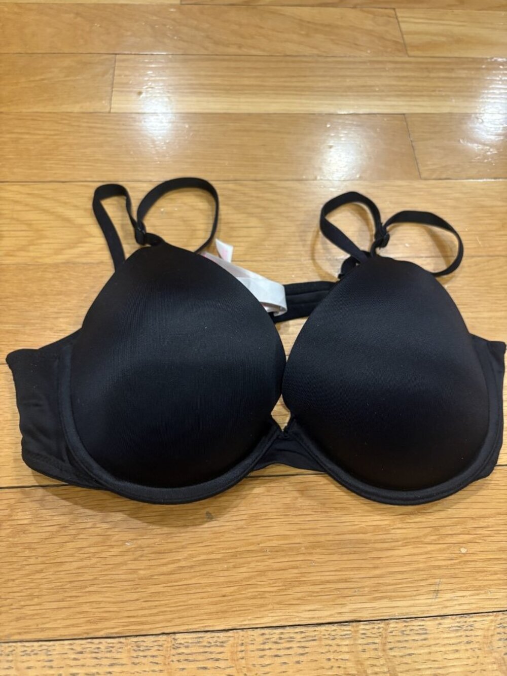 Pink Size 36B Women's Black Push-Up Bra with Pink Lining - Underwire Support - Picture 1 of 4